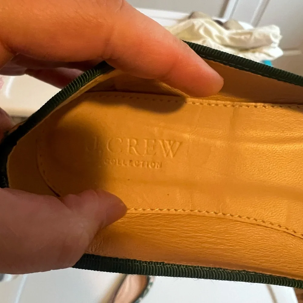 J. Crew Collection Floral Green and Pink Women's Flats - Picture 4 of 5